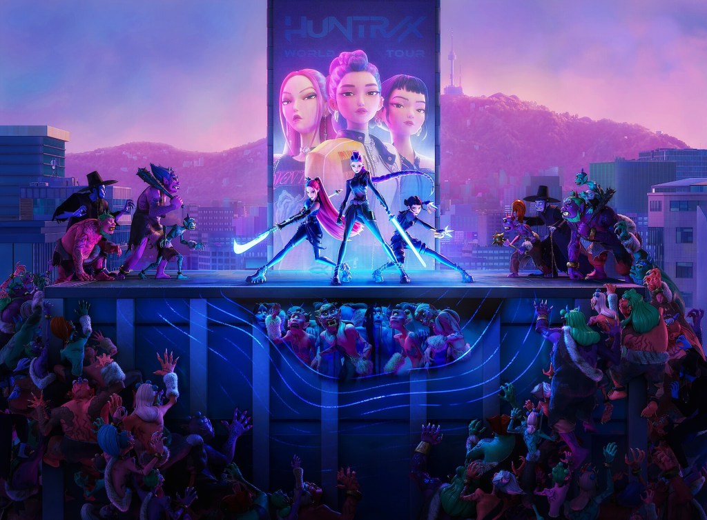 Poster de K-pop Demon Hunters de Netflix. Rumi, Mira Zoey